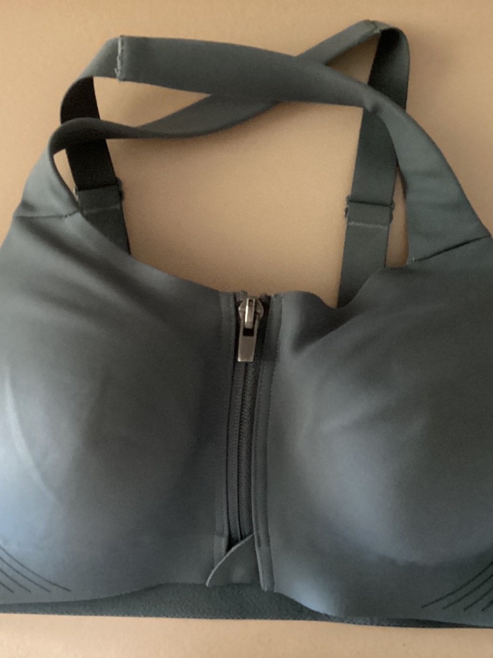 Victoria's Secret VSX Front-Close Zip Sports Bra Gray 34B
